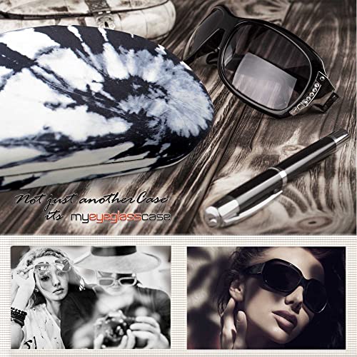 Image of MyEyeglassCase Large Hard Sunglasses Case | fits Large curved Sunglasses, with microfiber bag and cleaning cloth
