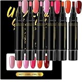 6PCS Gel Nail Polish Pens, 3-in-1 UV Gel Varnish for DIY Nail Art, Quick-Dry Nail Polish Set for Girls and Ladies, Salon Quality Manicure Kit