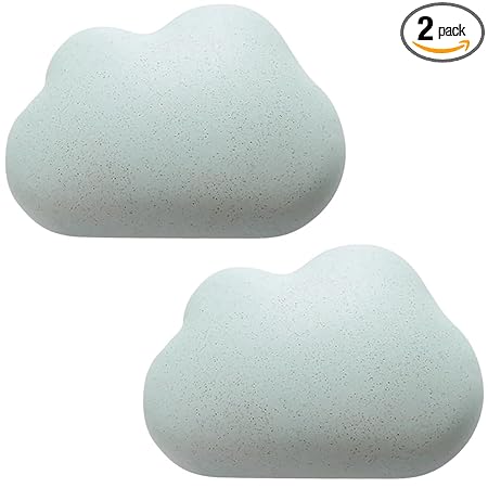 Oicia Refrigerator Deodorant, Wheat Straw Deodorant, Activated Cloud Shape Suction Cup, Odor Remover Box, Car Air Purifier Suction Cup Fragrance Box, Activated Charcoal Deodorant (Set of 2, Blue)