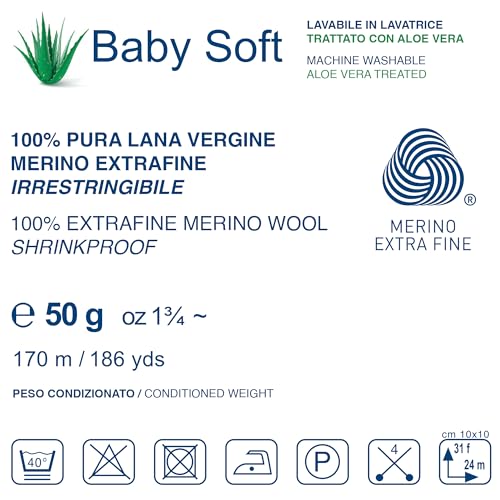 Baby Soft Yarns for Crocheting and Knitting 100% Merino Wool Treated with Aloe Vera - Image 4