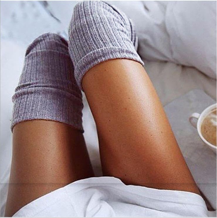 Chavda Wool Warm Thigh High Socks | Thick Knitted Thermal Woolen Over Knee Long Socks for Women Winter Wear | Soft Stretchy Knee High Leg Warmers for Girls & Ladies