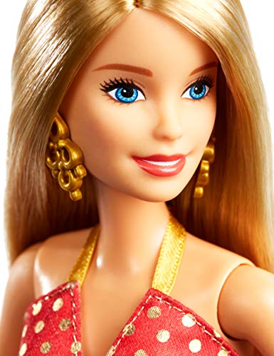 Barbie GFF68 Puppe im rot-goldenen Kleid – Bild 3