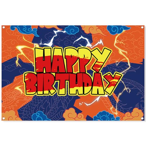 Image of Anime Yellow Birthday Party backdrop-5x3ft Photography Party Banner for Baby Shower Boy Girl Birthday Party Home Decor