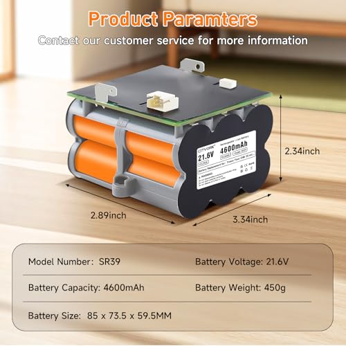 4600mAh/21,6V Nass-Trockensauger ErsatzAkku für Tineco Floor One S5 /S5 Pro /S5 Pro 2/ S5 Smart /S5 Steam Akku Lange laufzeit (1 Akku + 1 Pinsel + 3M-Klebeband)