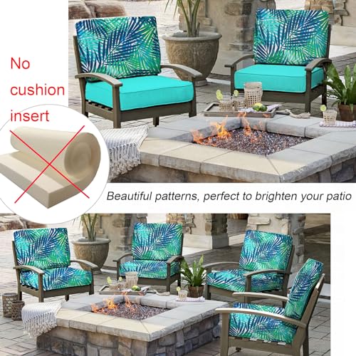 Nettypro Outdoor Cushion Slipcovers Waterproof Set 4, Patio Chair Seat Cushion Covers With Zipper And Tie, Replacement Cover Only, 18 X 16 X 3 Inch, Tropical Leaf thumb #5