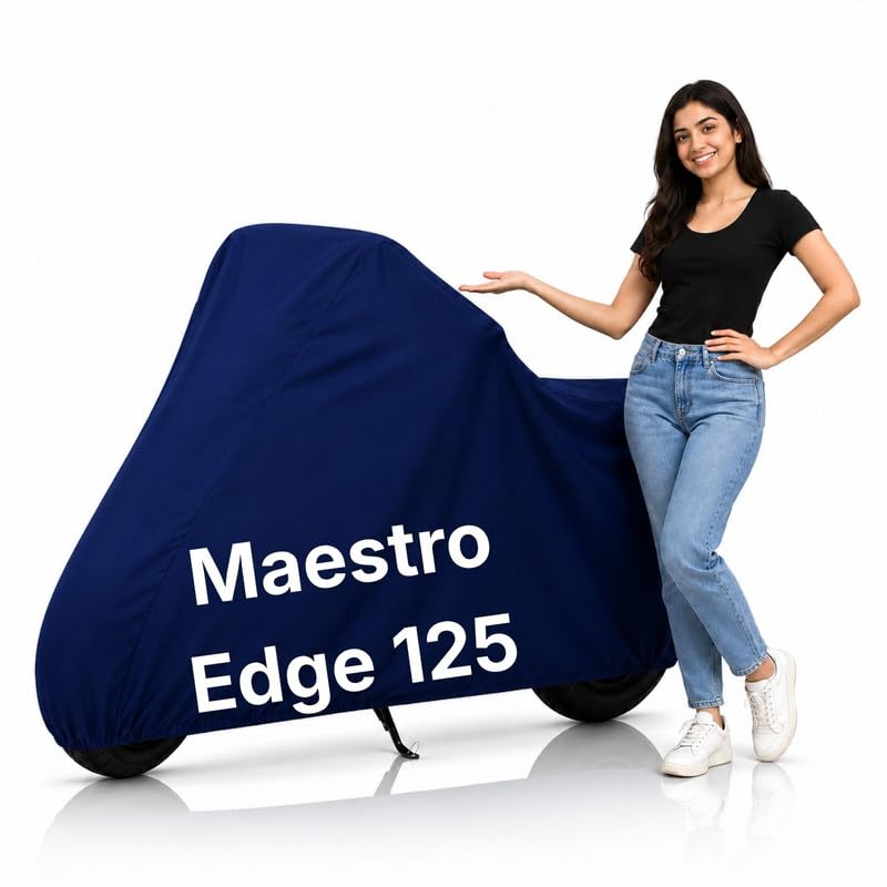 Image of Ultra-Protect Scooty Body Cover for Herro Maestro Edge 125 Cover| 100% Waterproof, Dustproof & Scratch Resistant | Heavy Duty Two Wheeler Covers with UV Protection, Heat Resistant | All Weather (Blue)