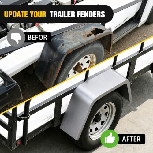 Image of Nilight Square Trailer Fenders Single Axle Mud Guards 14 to 16 in Wheels