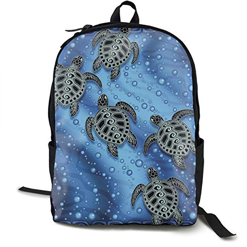 ZhengchunleiX Casual Rucksack Sports Book Bags Travel Daypacks Tribal Sea Turtles Unique