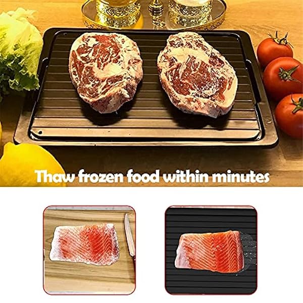 Disconoscimento vassoi uso domestico for scongelare rapido vassoio Thaw food carne frutta di sbrinamento rapido piastra bordo sbrinamento vassoio cucina strumenti domestici ( colore nero, dimensioni: