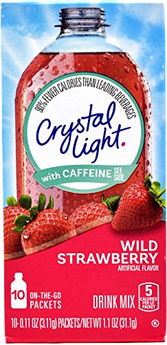 Crystal Light On The Go Wild Strawberry With Caffeine Drink Mix, 10-Pack