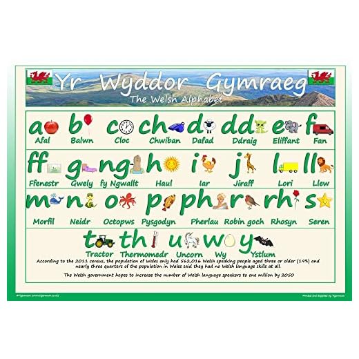 A2 Welsh Alphabet Laminated Poster