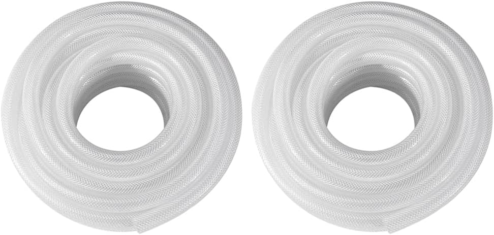 DAVCO Heavy Duty Braided Clear Plastic Vinyl Tubing, Flexible High Pressure Reinforced PVC Vinyl Tube Hose, Non-toxic, BPA Free