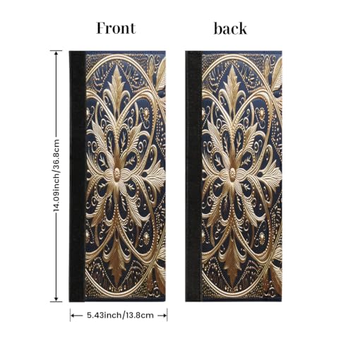 Image of Pardick Gold Blue Ethnic Refrigerator Door Handle Covers Set of 2 Gold Blue Ethnic Washable Fridge Dishwasher Mocrowave Oven Door Decor Protector Handle Cover Kitchen Appliance Decorative