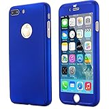 iPhone 7 Plus Case,AICase Ultra Thin Full Body Coverage Protection Soft PC [Dual Layer][Slim Fit] Case with Tempered Glass Screen Protector for iphone 7 Plus (Blue)