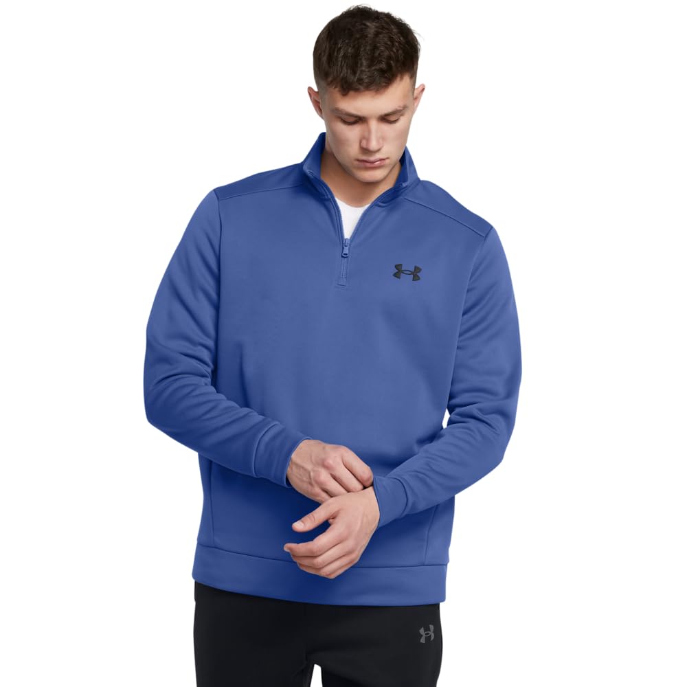 Under Armour Men's Armourfleece 1/4 Zip, (432) Tech Blue / / Black, M