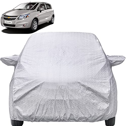 Image of Autofact Waterproof Car Body Cover Compatible with Chevrolet Sail UVA (2012 to 2014) with Mirror Pockets (Shinning Silver)