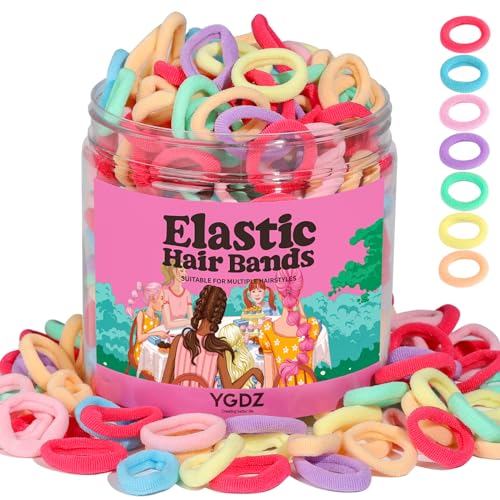 Image of YGDZ Baby Hair Ties, 300pcs Elastic Toddler Hair Ties for Little Girls Kids, Small Mini Hair Bands Soft Ponytail Holders Hair Accessories, Multicolor