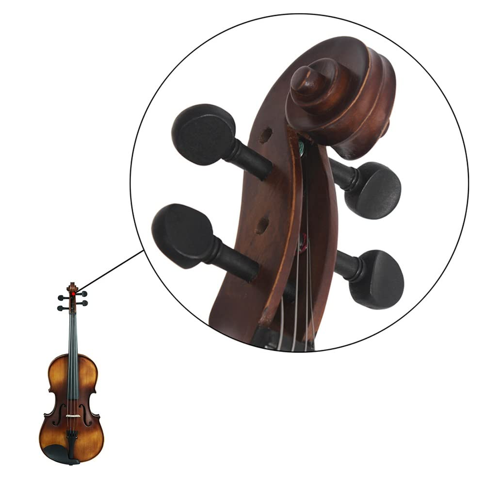 Viola in Legno Massello di Abete E Accessori in Mogano, Violino per Principianti in Legno Massello per Adulti, Strumenti Musicali A Corda, con Custodia Rigida, Spalliera,