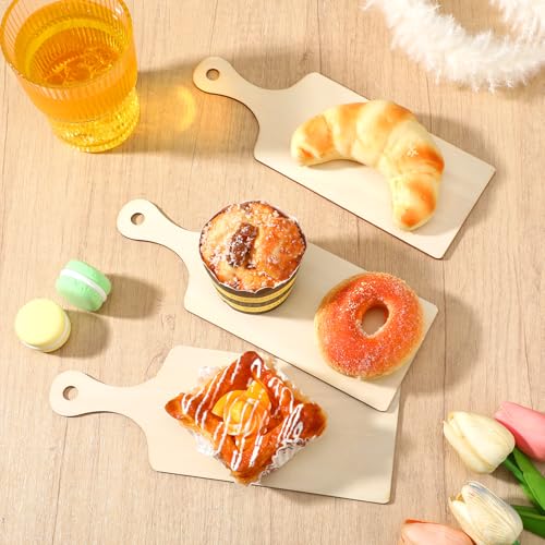 36 Piezas Tabla de Cortar Mini de Madera con Mango miniatura 4