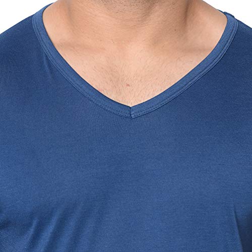 Image of Men's Cotton Blend Half Sleeve V Neck Tshirt