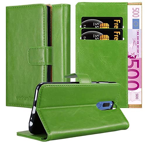 Cadorabo Hülle kompatibel mit Huawei Mate 10 LITE aus Premium Kunst Leder Flip Klappbare Stoßfeste Magnetische [Standfunktion] [Kartenfächern] Cover Hülle für Huawei Mate 10 LITE Tasche in Grün