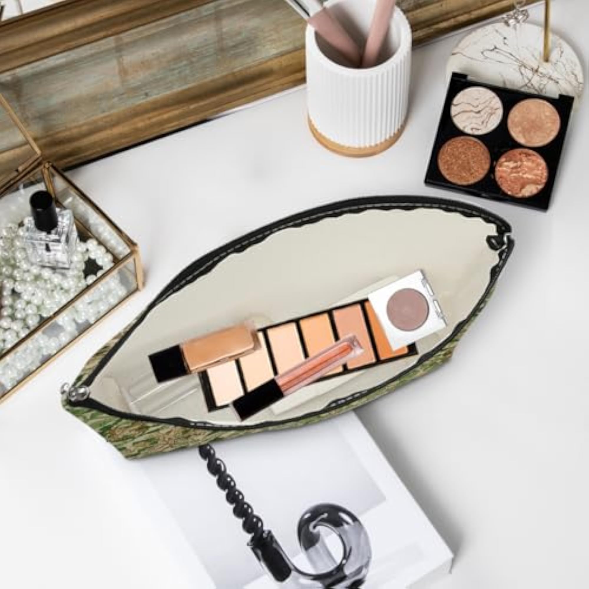 Colorful Flower Polka Dot Makeup Bag for Women