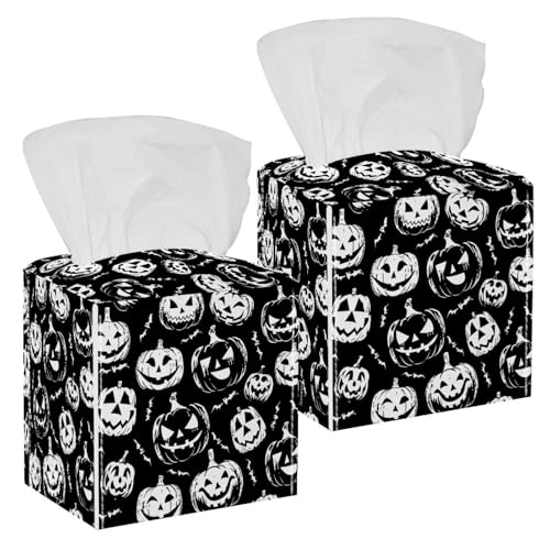 Boîte à mouchoirs Happy Halloween en cuir imperméable x2 - 2