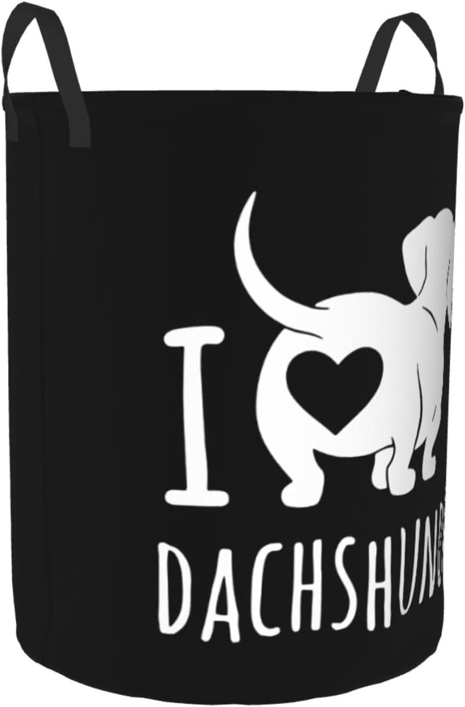 I Love Dachshunds Large Laundry Basket,Bathroom,Waterproof,Collapsible Round Clothes Basket Freestanding Laundry Hamper