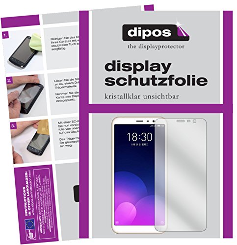 dipos I 2X Schutzfolie klar kompatibel mit Meizu M6T Folie Bildschirmschutzfolie