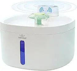 Fonte de água para gatos, 2.6L Fonte para gatos automática sem fio com janela de nível de água para gatos e cães com sensor de movimento