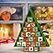 Geetery 2 Set Advent Calendars DIY Wooden 2026 Christmas Countdown Calendar 14.17 Inch Christmas Tree Shape with 24 Removable Day Drawers Paint Your Own Calendar for Kids Xmas Decor