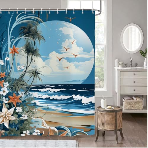 Rideau de douche polyester imperméable 160x200 lavable avec 12 crochets inclus