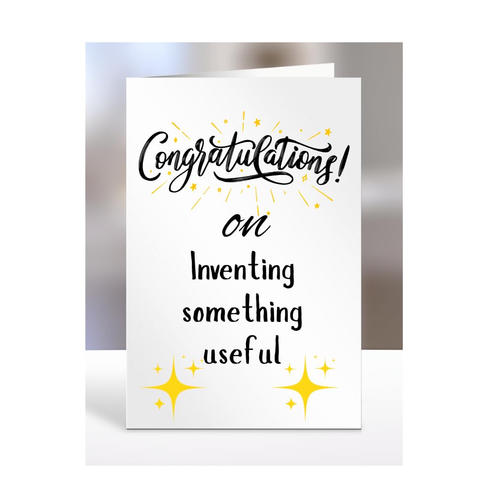 Congratulations on Inventing something useful Card, Gifts for Men or Women, Presents for Christmas, Greetings Card, Him, Her, Female, Male, A5-113_258 — image 1