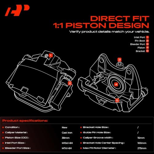 A-Premium Rear Left and Right Side Disc Brake Caliper with Bracket by A-Premium - Used condition - Image 3