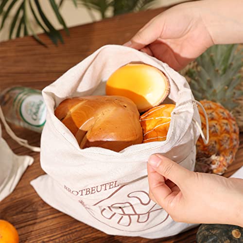 Foto von WECOLKIR Brotbeutel Leinen 3er Set wiederverwendbar 30x40cm Brot & Baguette
