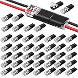 Generico CARISED 60 PCS Morsetti Elettrici 12v Connettori Elettrici Rapidi 2 Pin Senza Spelatura Connettori Elettrici Impermeabili 18-24 AWG Adatti per Auto Camion Kayak e Barche