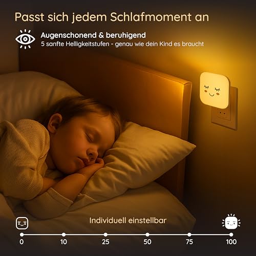 Numsy Lumi Nachtlicht Steckdose Kinder - Baby Nachtlampe, Dimmbar – Bild 5