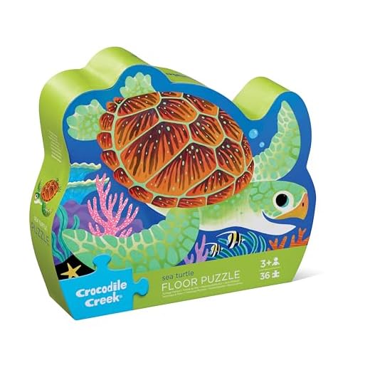 Crocodile Creek Puzzle Spielzeug - Bodenpuzzle Schildkröte 36 Teile