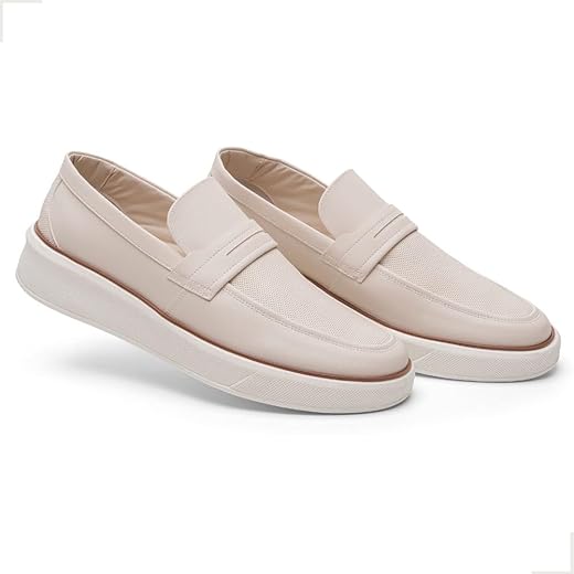 Sapato Masculino Mocassim Loafter Social Casual Confortavel Off White