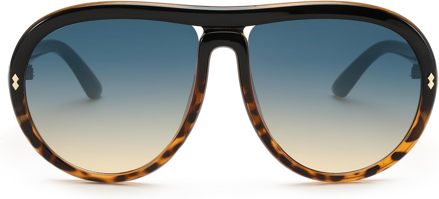 KARSAER Oversized Vintage Aviator Sunglasses for Men Women,Big Retro Round Aviator Sunglasses K7132 - Image 2