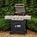 Fire Mountain Sierra 3 Burner Gas BBQ Stainless Steel with Cast Iron Grill Built-in Thermometer, Outdoor Barbecue for Garden Patio 50 x 42cm Cooking Area
