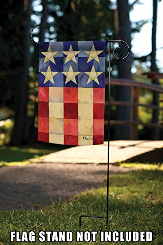 Toland Home Garden 119863 Stars And Stripes On Squares Patriotic Flag 12X18 Inch Double Sided Patriotic Garden Flag For Outdoor House American Flag Yard Decoration #TOP3