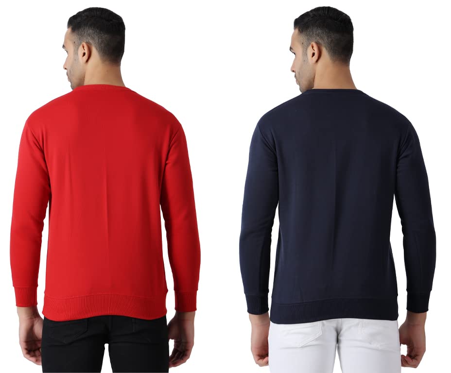 Image of MALENO Men Stylish Full Sleeves Red & Yellow Sweat Shirt