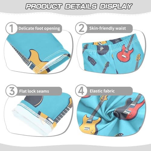 ZZKKO Girls Leggings Guitar Toddler Girls Clothes Leggings for Girls Toddler Girls Leggings 3-4T3