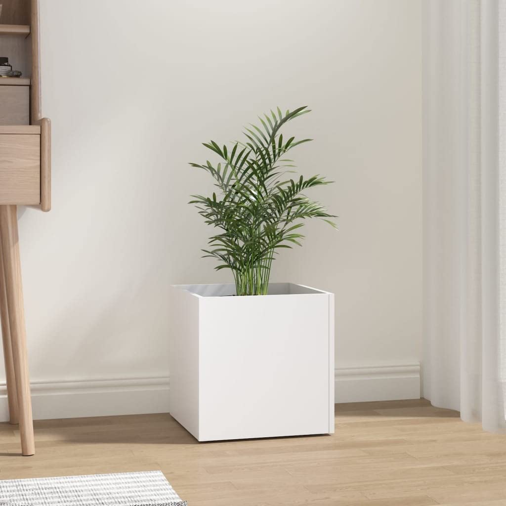 VIDAXL Engineered Wood Planter Box - White - 40 x 40 x 40cm