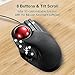 ELECOM HUGE Trackball Mouse, Wired, Finger-Operated, 8-Button Function, Palm Rest Attached, 52mm Smooth Red Ball Windows11, macOS (M-HT1URBK)