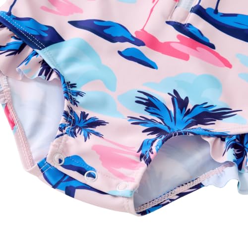 Image of Baby Girls' One Piece Swimsuit Long Sleeve Rash Guard Swimwear