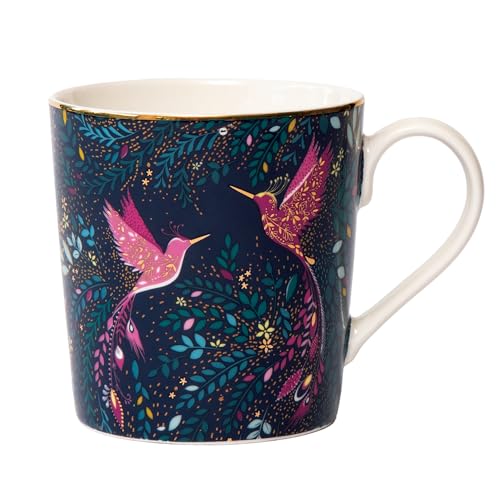 Sara Miller London Taza India Colibrí 12oz China Fina miniatura 2
