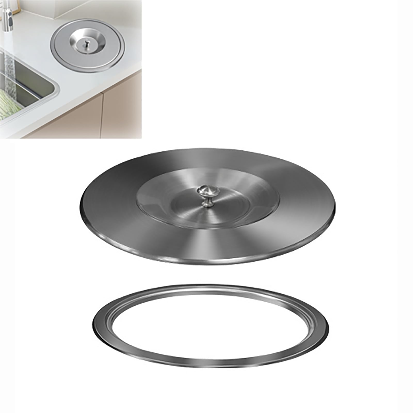 Trash Can Top Bins, Round Stainless Steel Trash Can Lid Cover For Countertop Garbage Bin