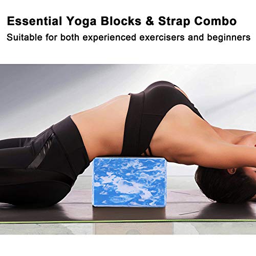 image for ADRIMER Yoga Blocks 2 Pack with Yoga Strap, High Density Lightweight E